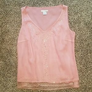 Pink Tank Top with sequins